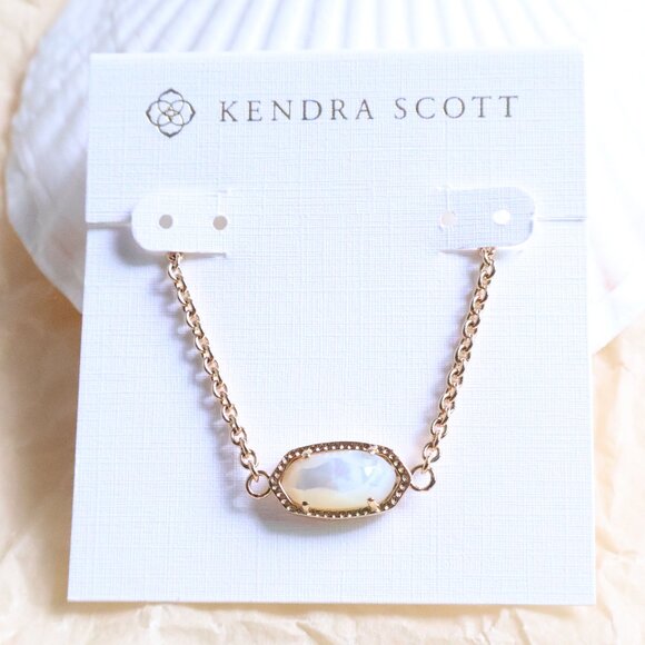 Kendra Scott Gold Elaina Ivory Pearl Adjustable Chain Bracelet - Picture 1 of 2
